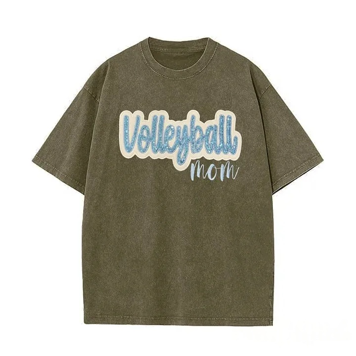 Sequin Volleyball Game Day Distressed T-Shirt with Side Bow Detail