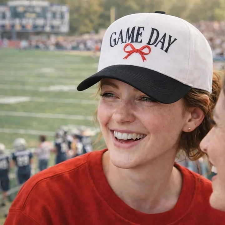 Game Day Sport Bow Embroidery Baseball Cap Sport Mom Gifts