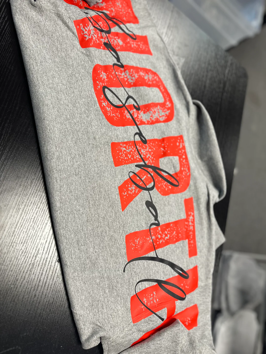 Custom 1/4 Zip Distressed Big Back With Front Print