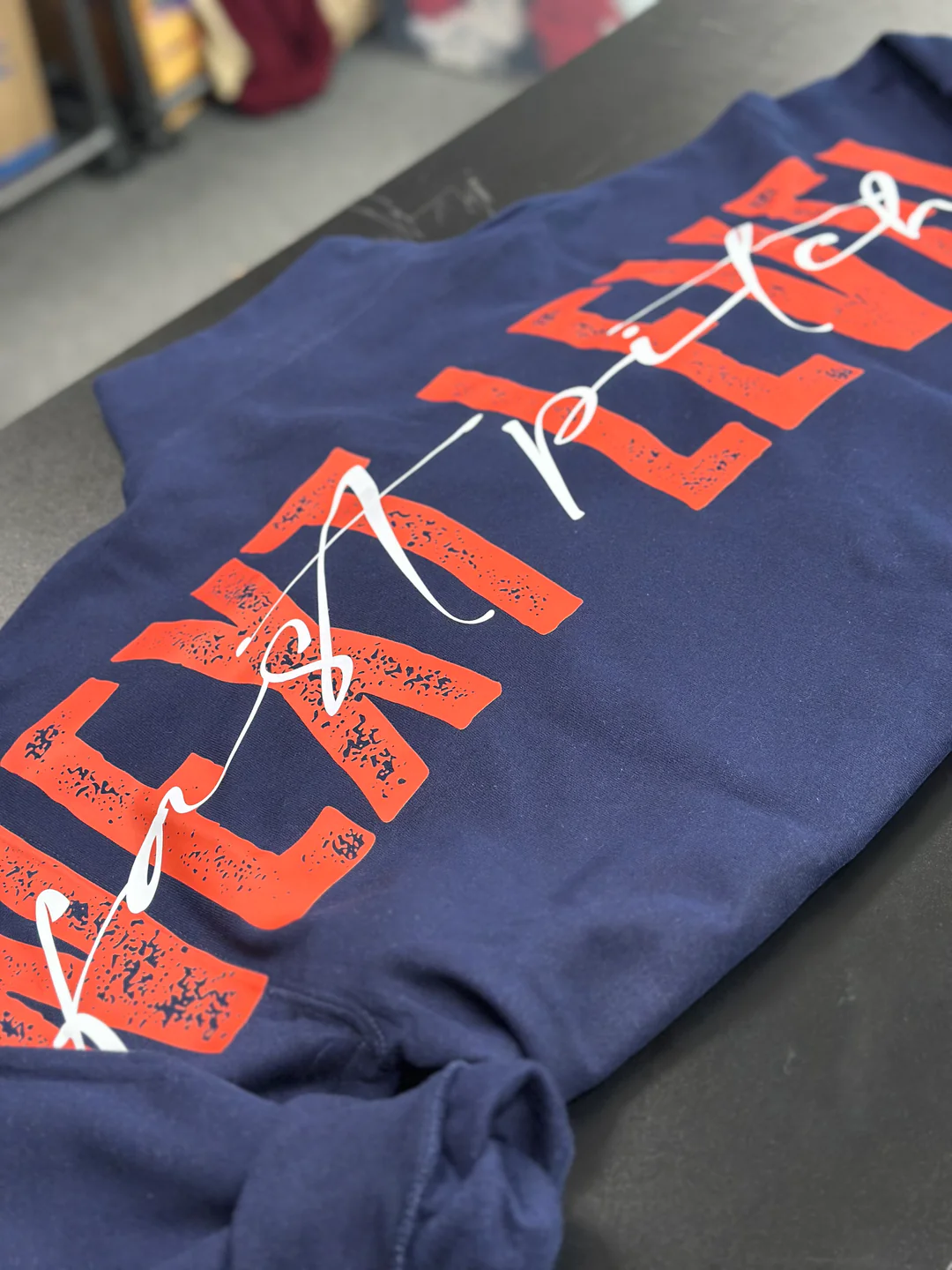 Custom 1/4 Zip Distressed Big Back With Front Print