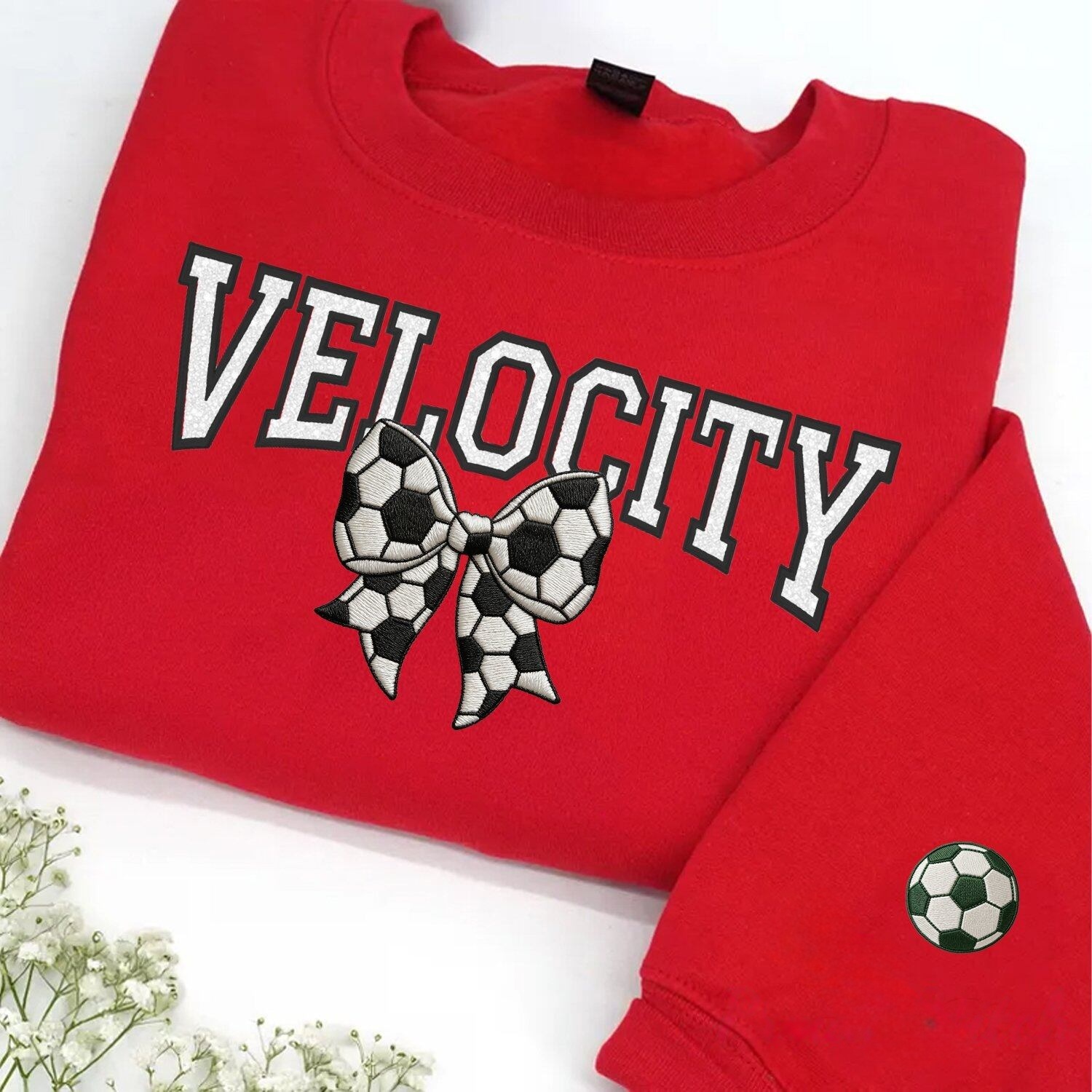 Custom Bow Applique Embroidery Apparel Fan Shirt Player Gift Crewneck Hoodie T-Shirt