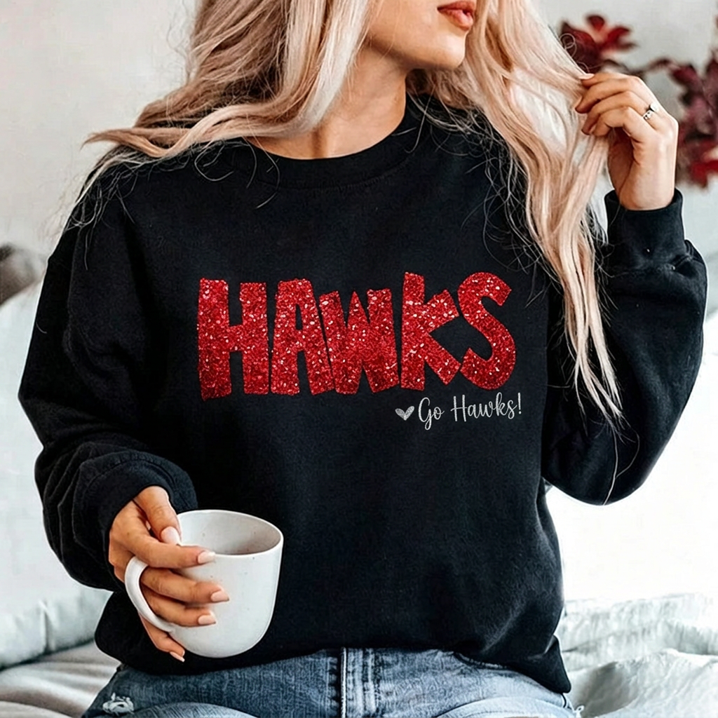 Custom Personalized Sequin Applique Gameday Team Name Mascot Sweatshirt