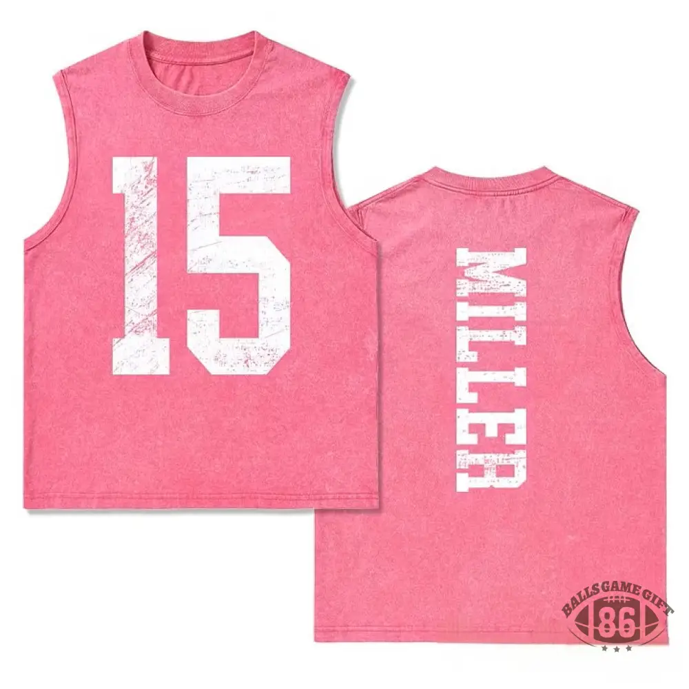Custom Vintage Varsity Number or Letter Sport Team Washed Tank Top