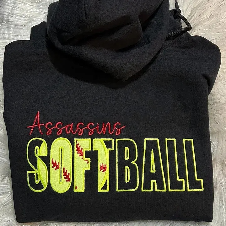 Custom Embroidered Baseball Sweatshirt Softball Sweatshirt Custom Embroidery gift
