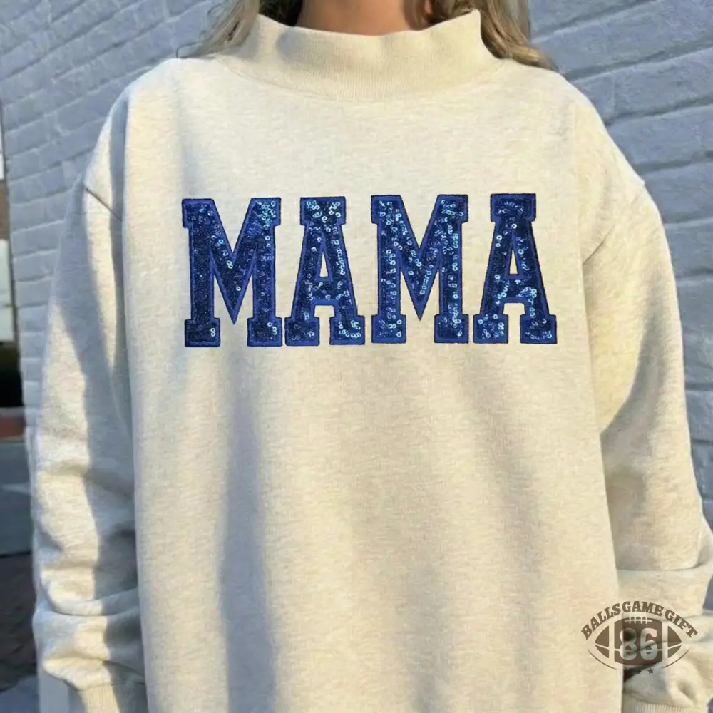  Personalized Glitter Letters Mother's Day Gifts Custom Sequin MAMA Mock Neck