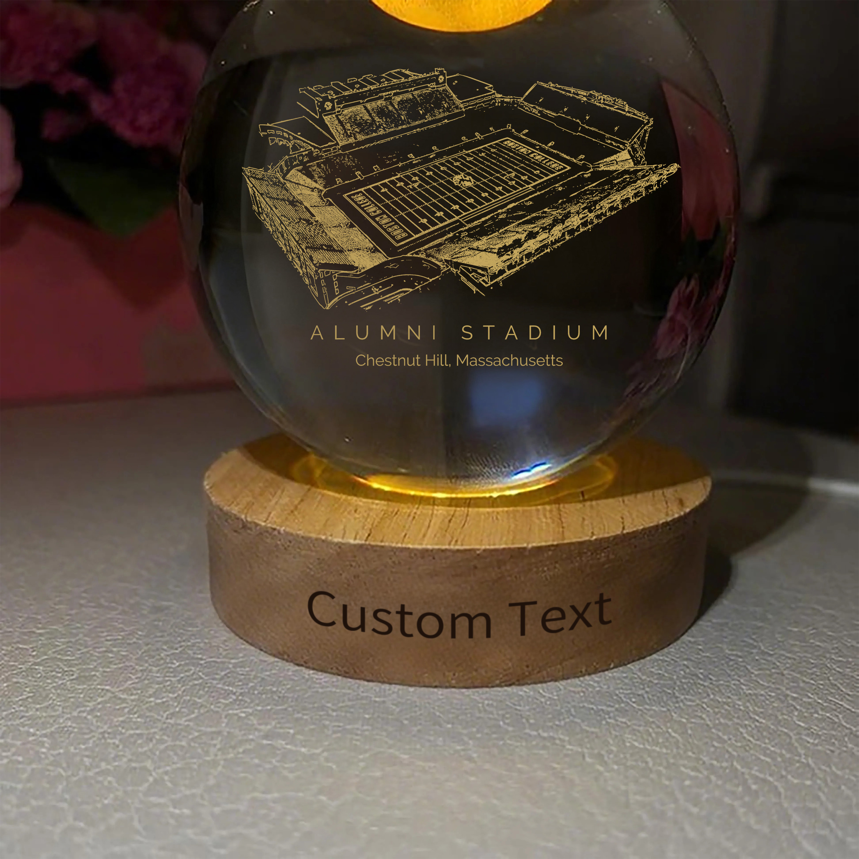 Alumni Stadium 3D Spherical Crystal Ball Lamp
