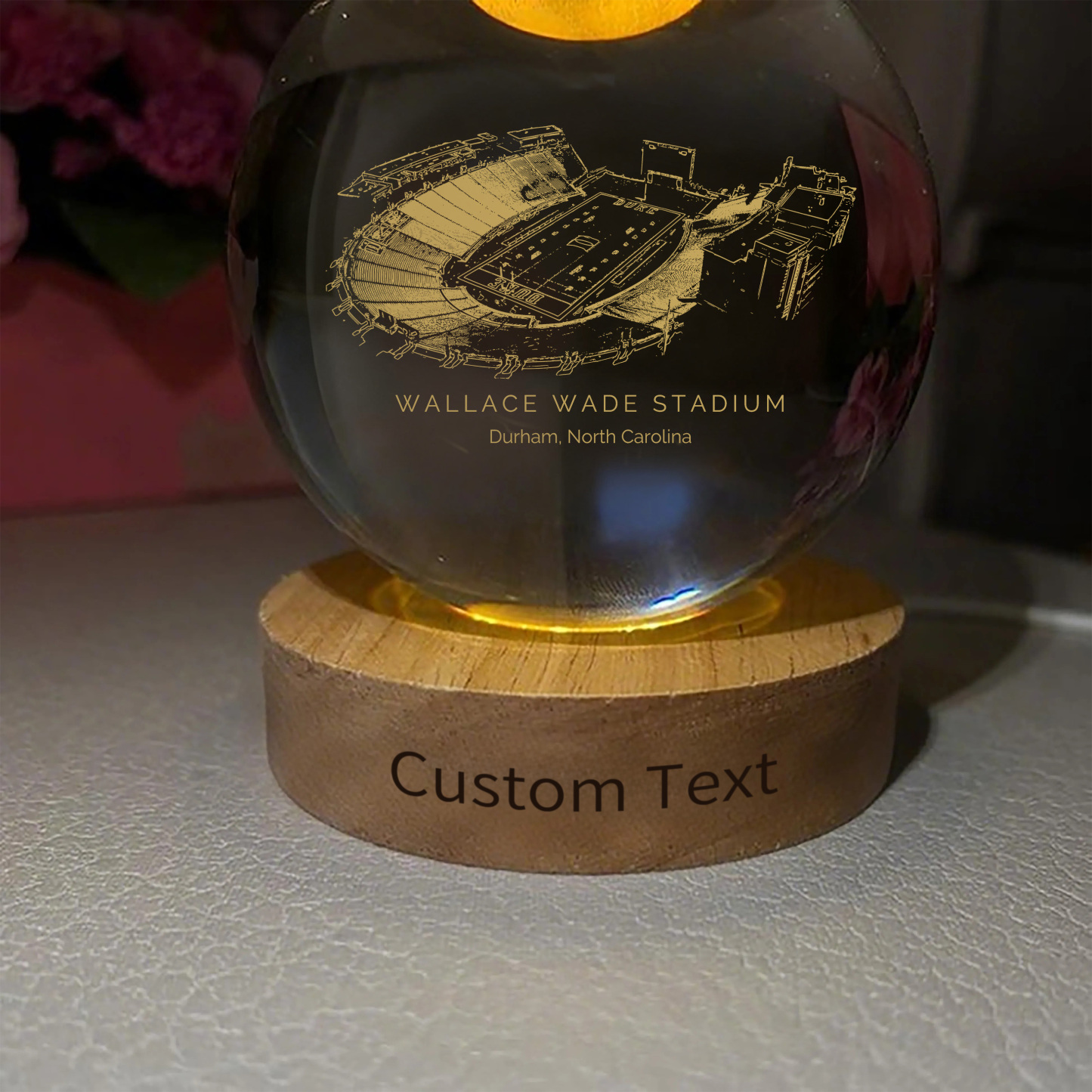 Wallace Wade Stadium 3D Spherical Crystal Ball Lamp