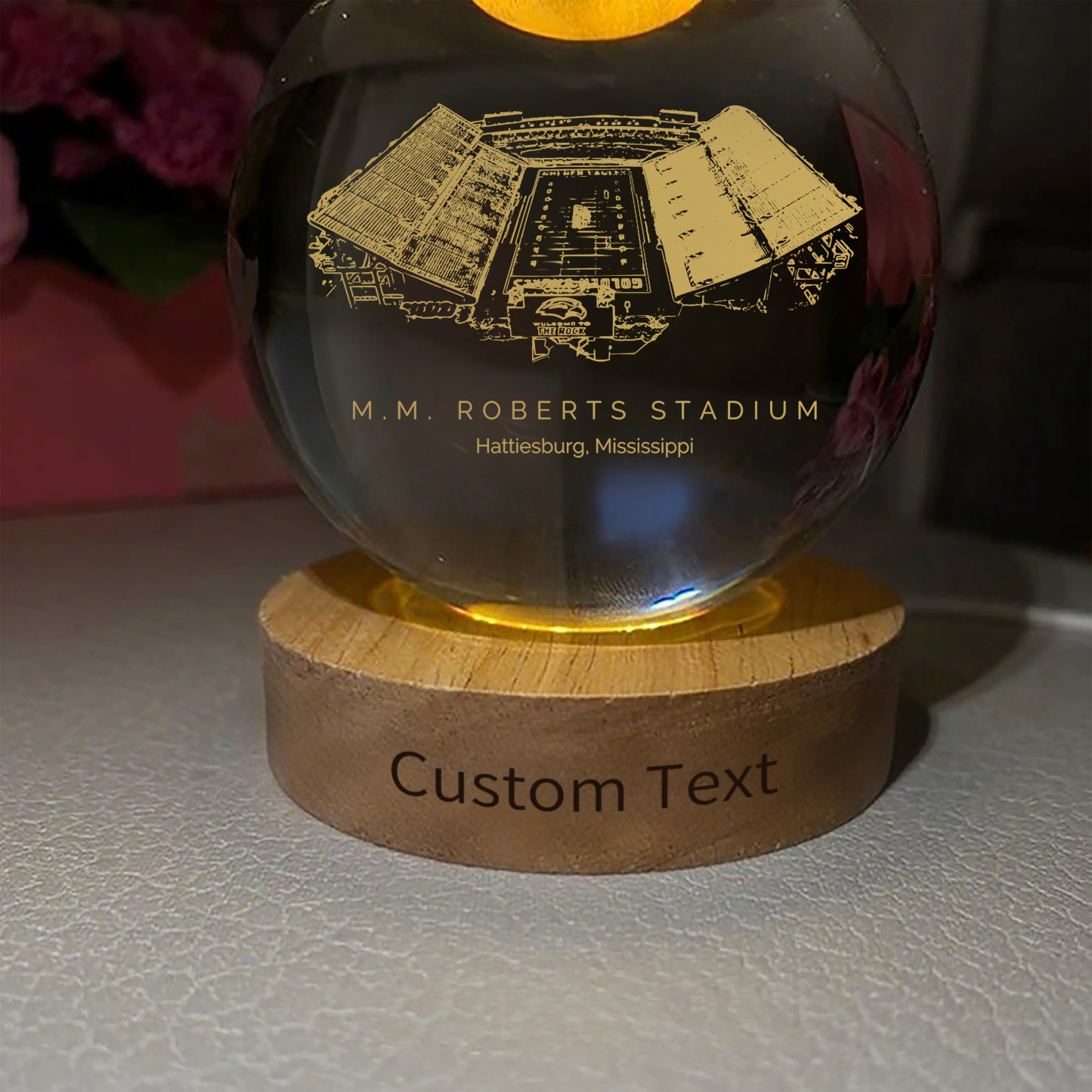 M. M. Roberts Stadium 3D Spherical Crystal Ball Lamp