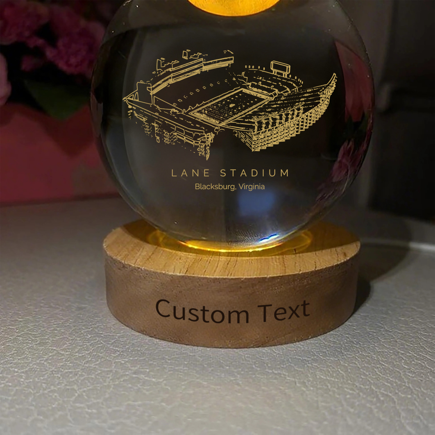 Lane Stadium 3D Spherical Crystal Ball Lamp