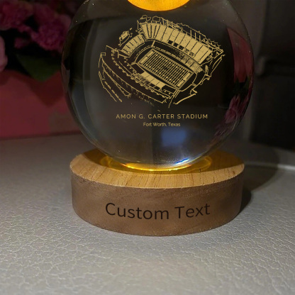 Amon G. Carter Stadium 3D Spherical Crystal Ball Lamp