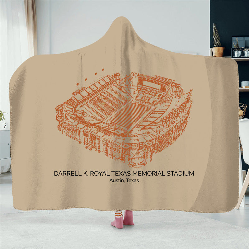 Darrell K Royal–Texas Memorial Stadium - College Football Hat Blanket