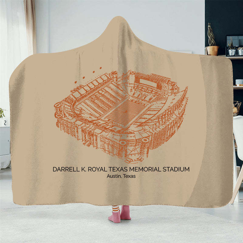 Darrell K Royal–Texas Memorial Stadium - College Football Hat Blanket