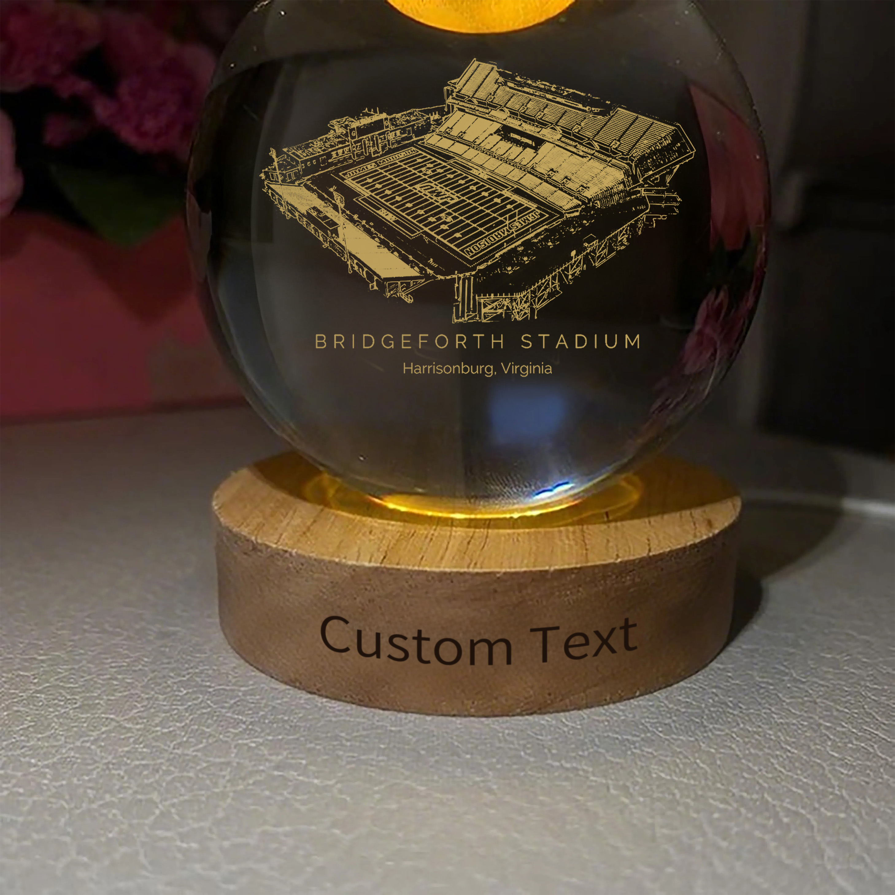Bridgeforth Stadium 3D Spherical Crystal Ball Lamp
