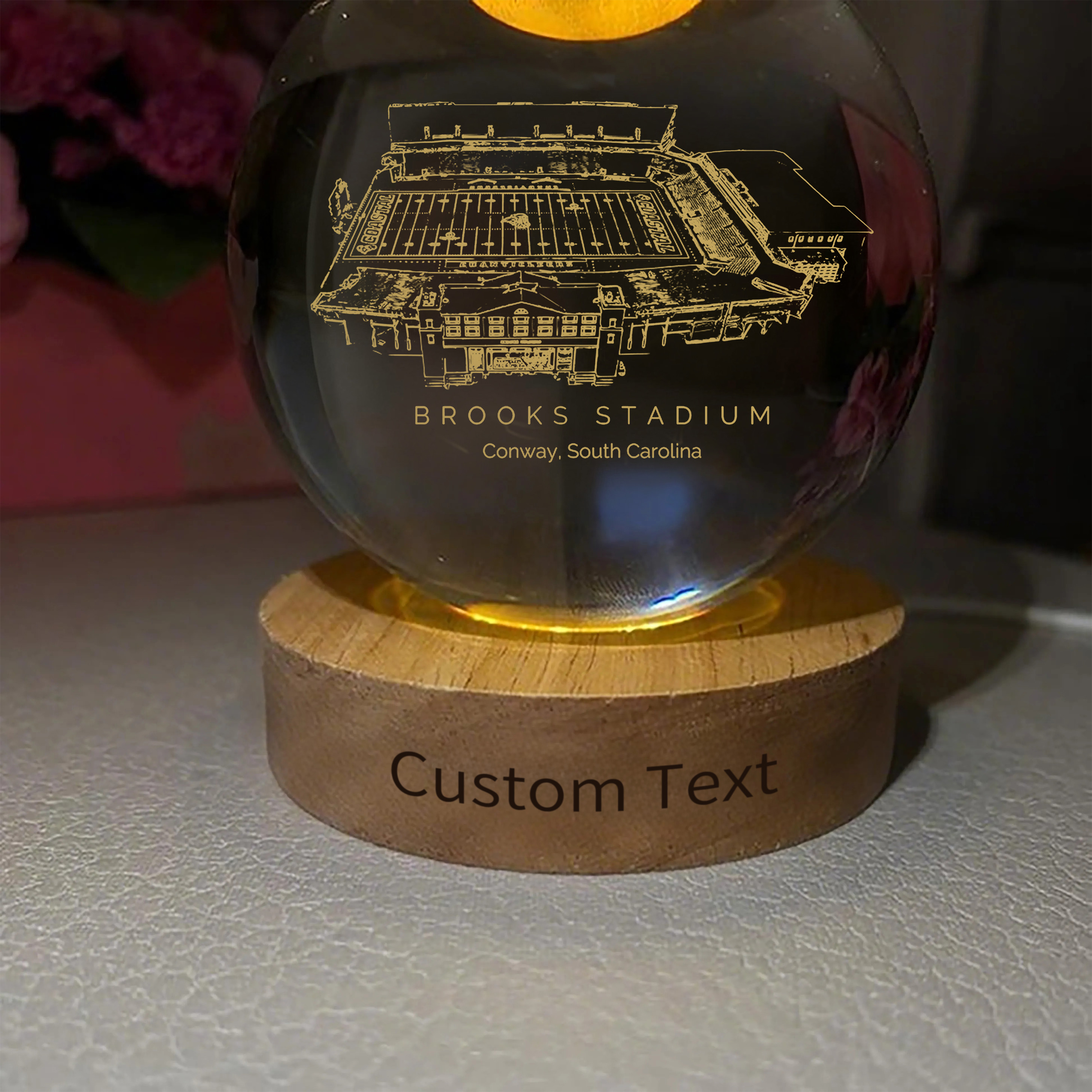 Brooks Stadium 3D Spherical Crystal Ball Lamp