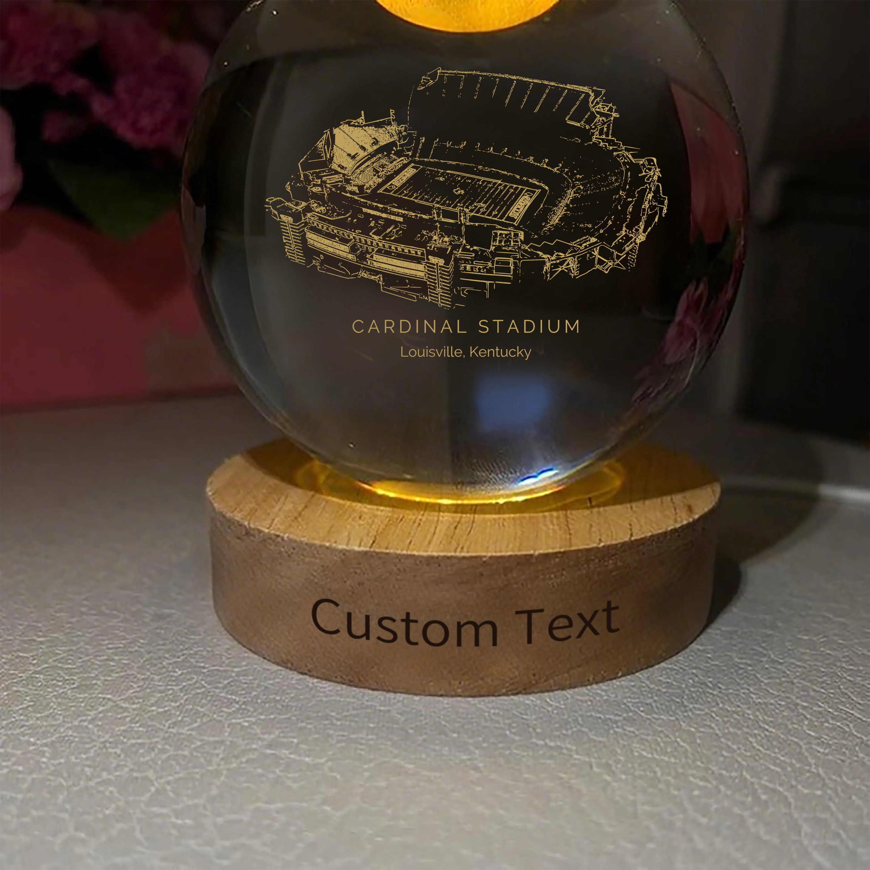 Cardinal Stadium 3D Spherical Crystal Ball Lamp