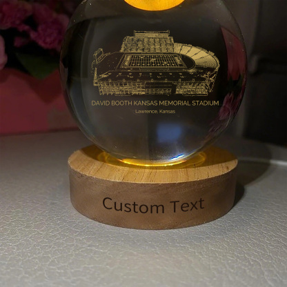 David Booth Kansas Memorial Stadium 3D Spherical Crystal Ball Lamp
