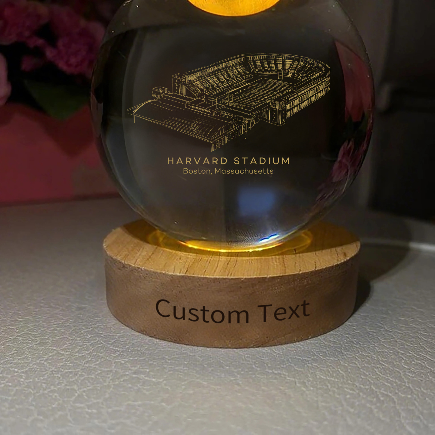 Harvard Stadium 3D Spherical Crystal Ball Lamp