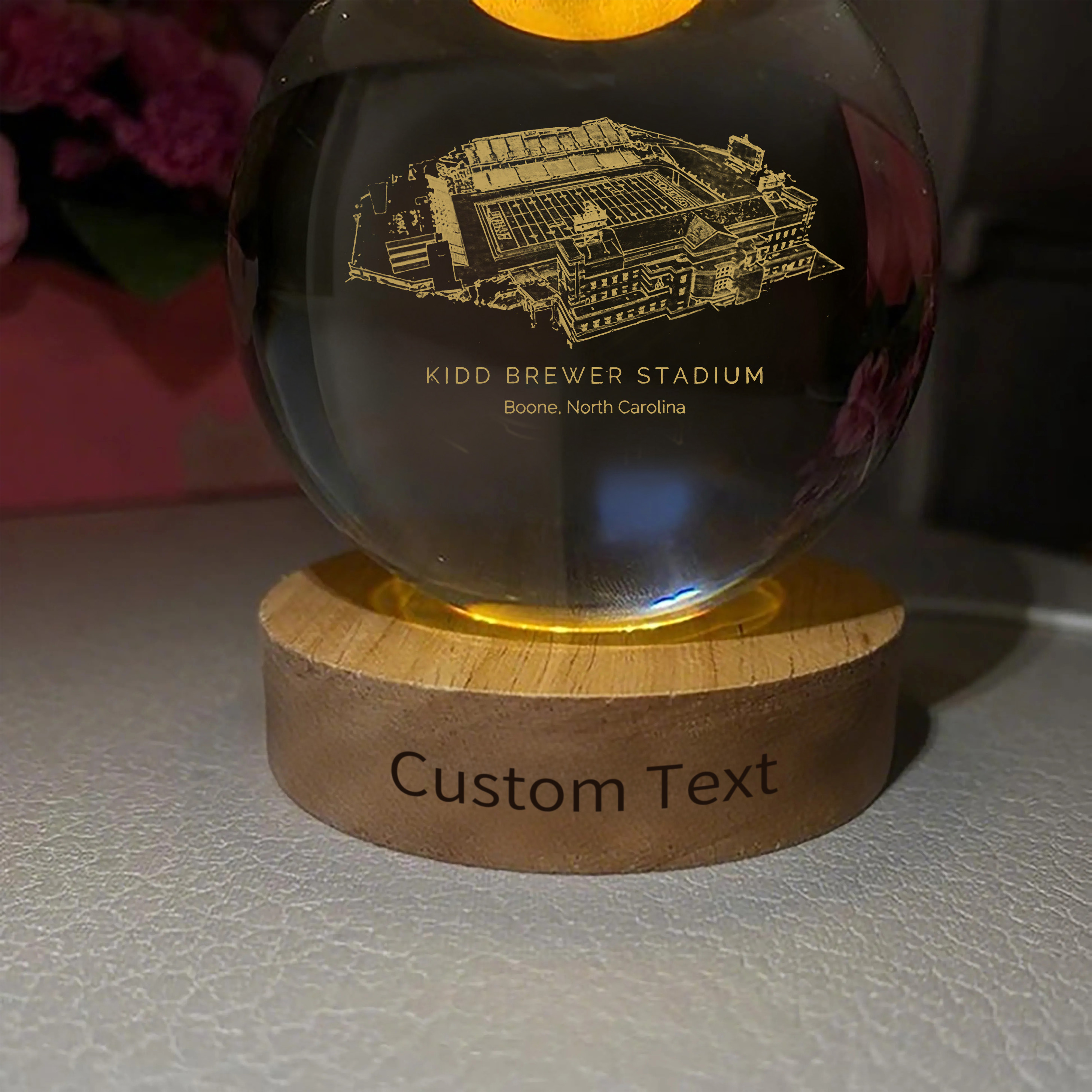 Kidd Brewer Stadium 3D Spherical Crystal Ball Lamp