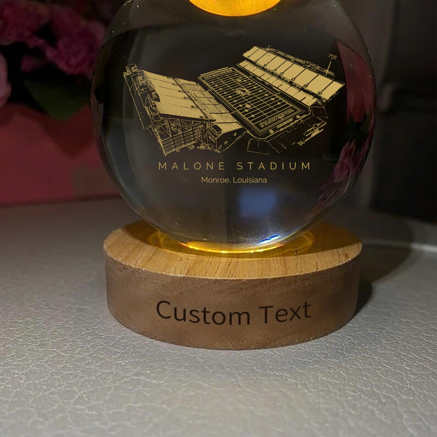 Malone Stadium 3D Spherical Crystal Ball Lamp