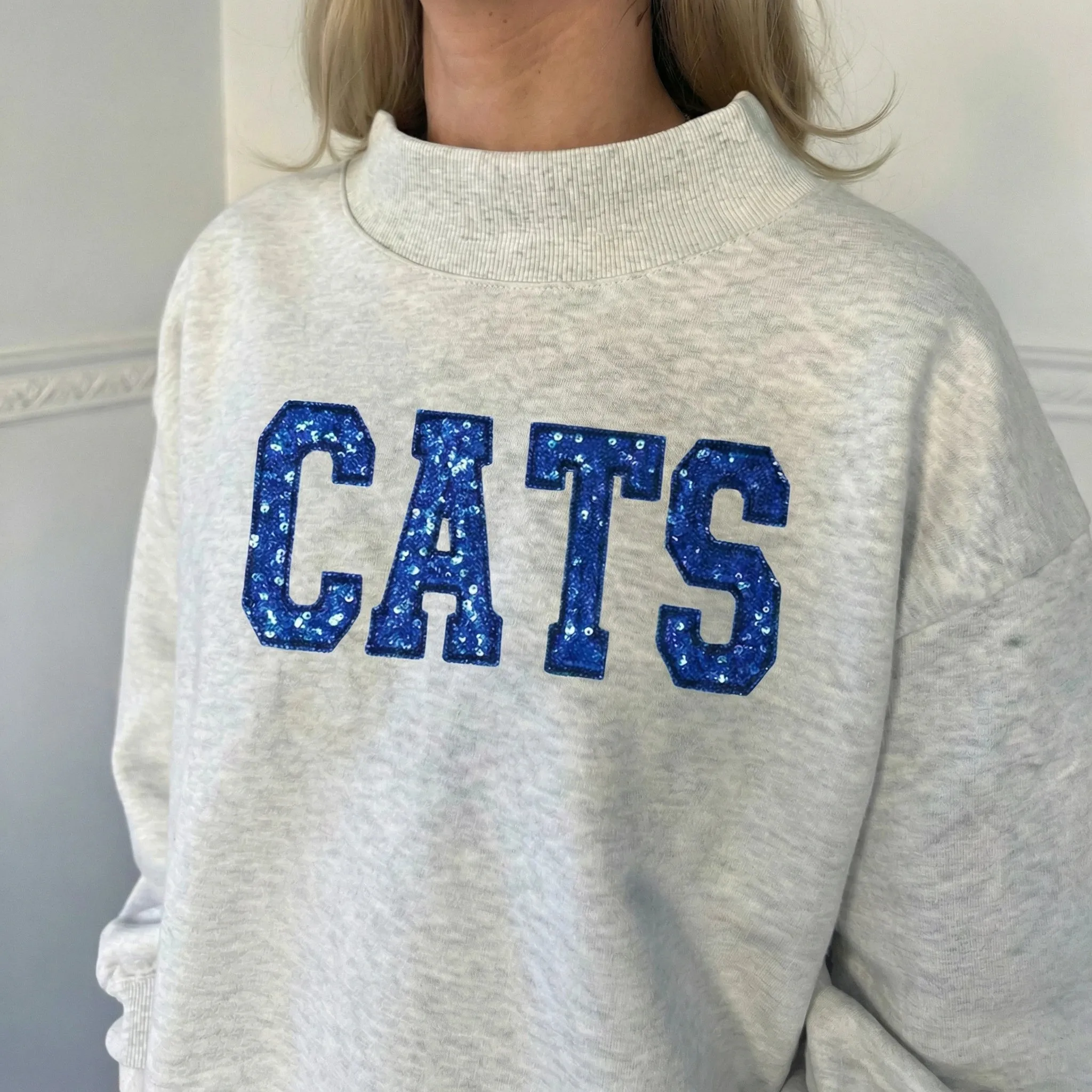  Personalized Glitter Letters Mother's Day Gifts Custom Sequin MAMA Mock Neck