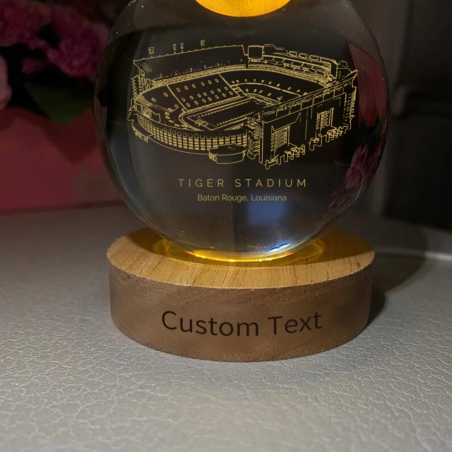 Tiger Stadium 3D Spherical Crystal Ball Lamp