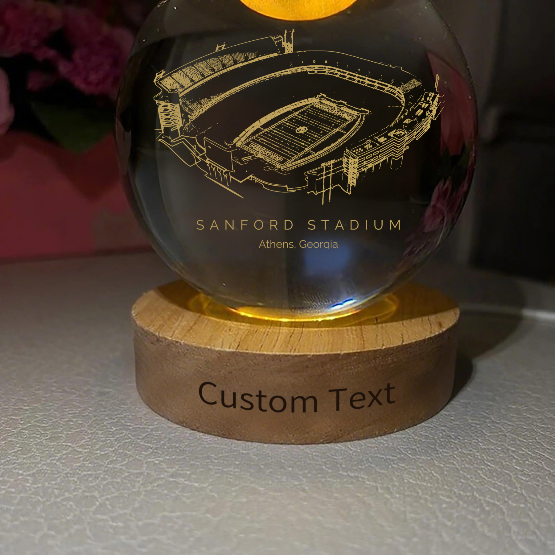 Sanford Stadium 3D Spherical Crystal Ball Lamp
