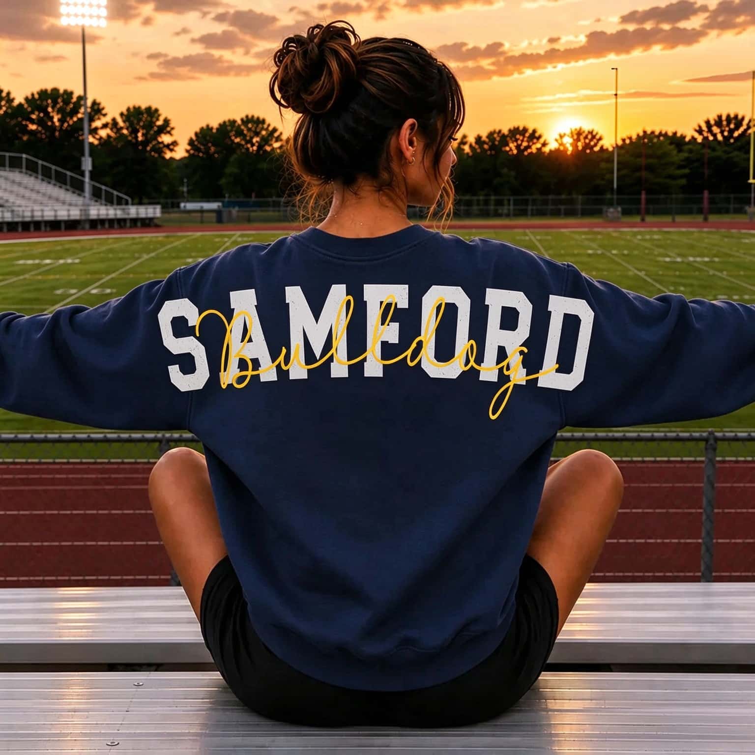 [Copy]Custom Big Back Team Sweatshirt, Oversized Letter Sweatshirt, Personalized Arm to Arm Crewneck