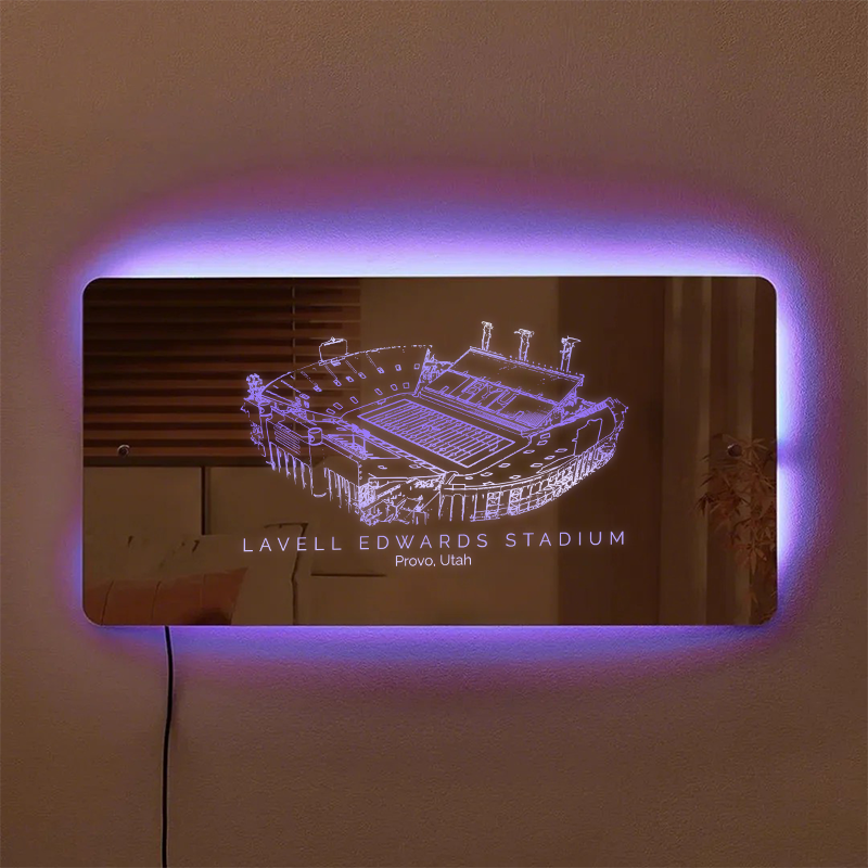LaVell Edwards Stadium Mirror Light-Gifts For Sports Lovers、BYU Cougars