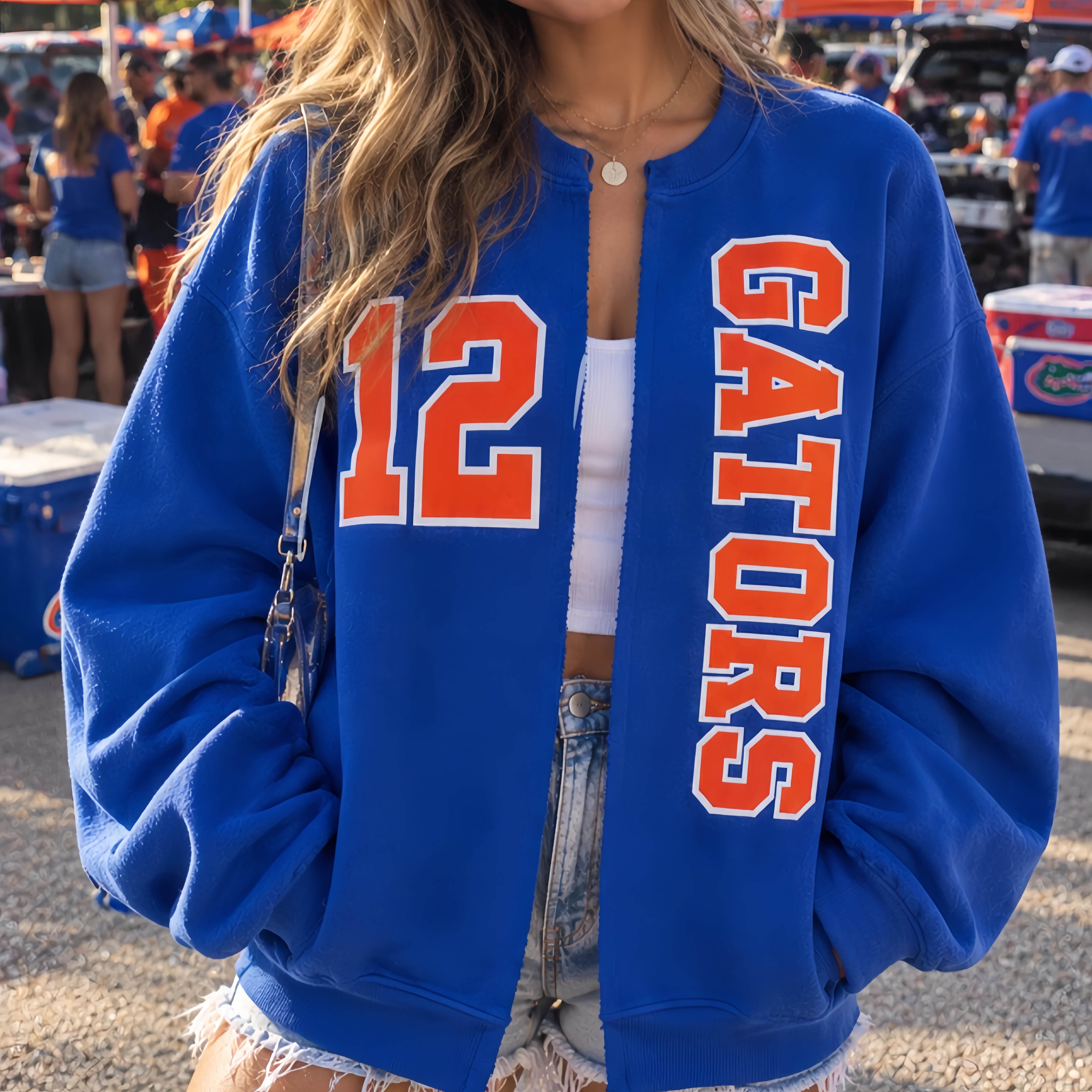 Split Game Day Sweatshirt, Oversized School Spirit Pullover, Football Top