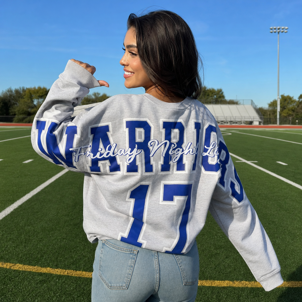 Custom Team Name, Number & Mascot Sweatshirt, Retro Game Day School Spirit Pullover with Bold Back Slogan