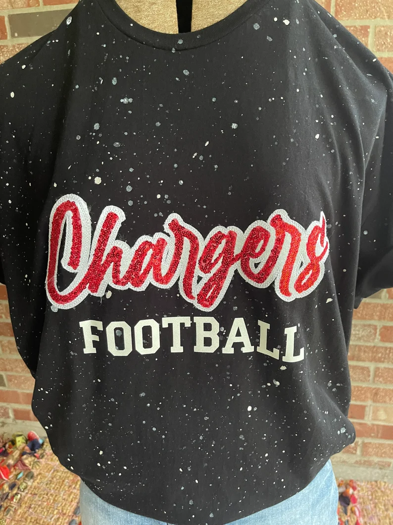 Personalized School Spirit Glitter Tee – Custom Mascot Game Day Shirt