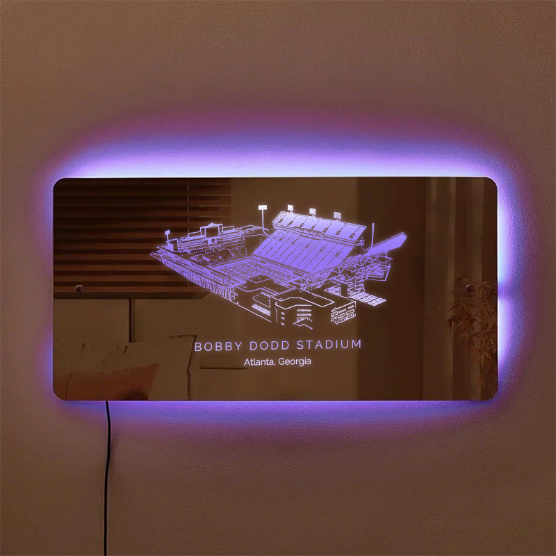 Bobby Dodd Stadium Mirror Light-Gifts For Sports Lovers、Georgia Tech Yellow Jackets