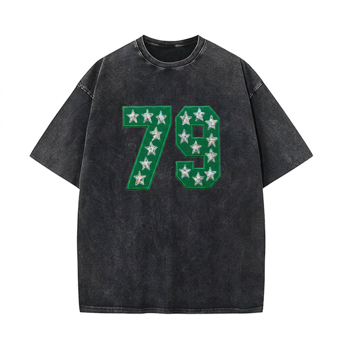 Custom Team Number with Stars Washed Sweatshirt Personalized Numbers