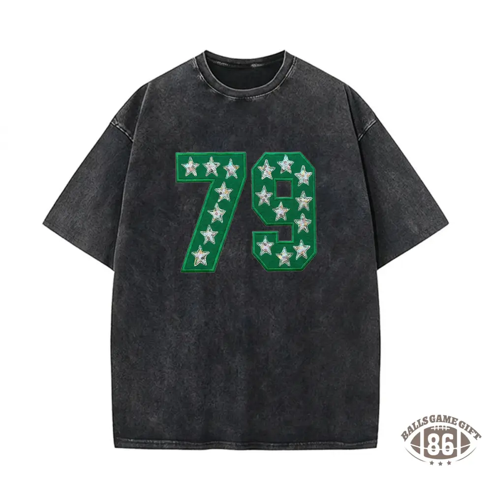 Custom Team Number with Stars Washed Sweatshirt Personalized Numbers