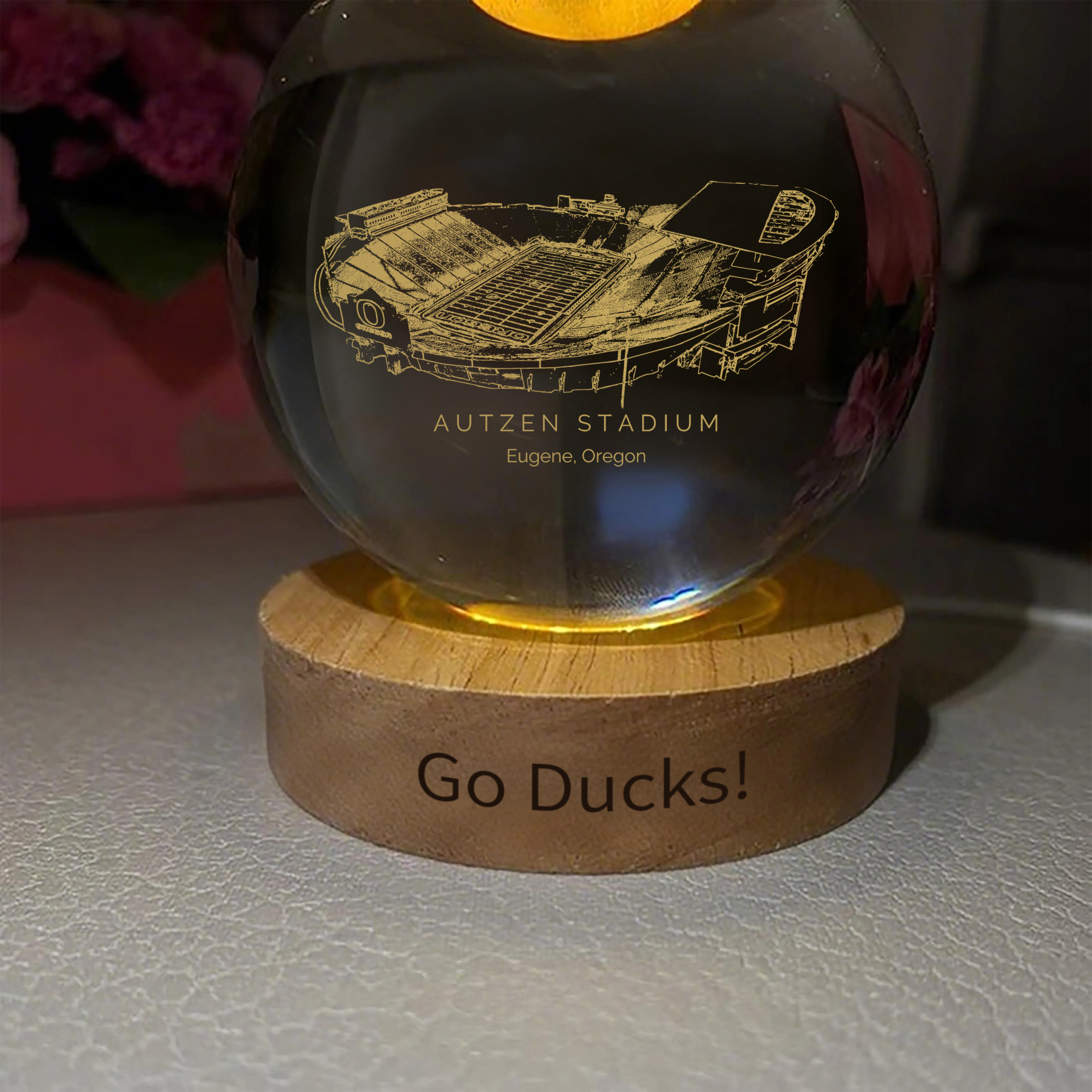 Autzen Stadium 3D Spherical Crystal Ball Lamp