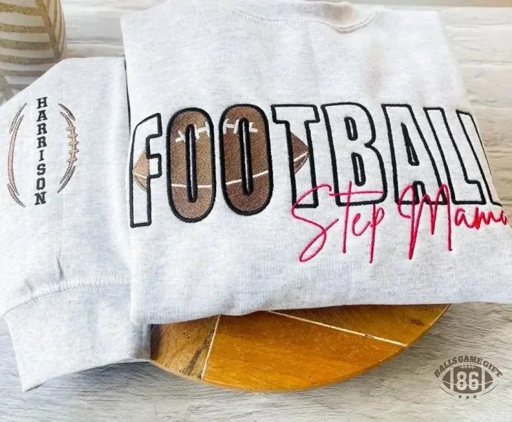 Personalized Game Day Mama Sweatshirt with kids name on the sleeve Football/Baseball/Soccer Mama