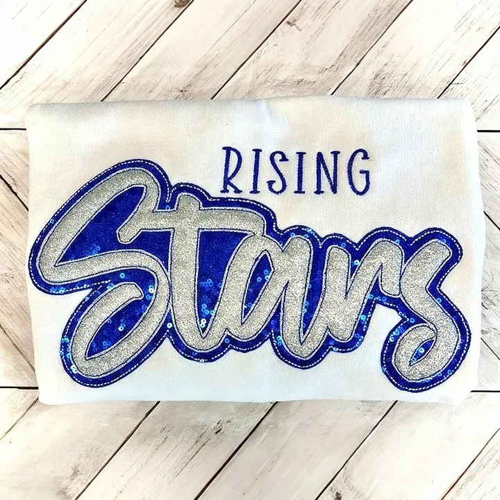 Personalized Sparkly Glitter Sequin Applique Embroidered Gameday Sweatshirt