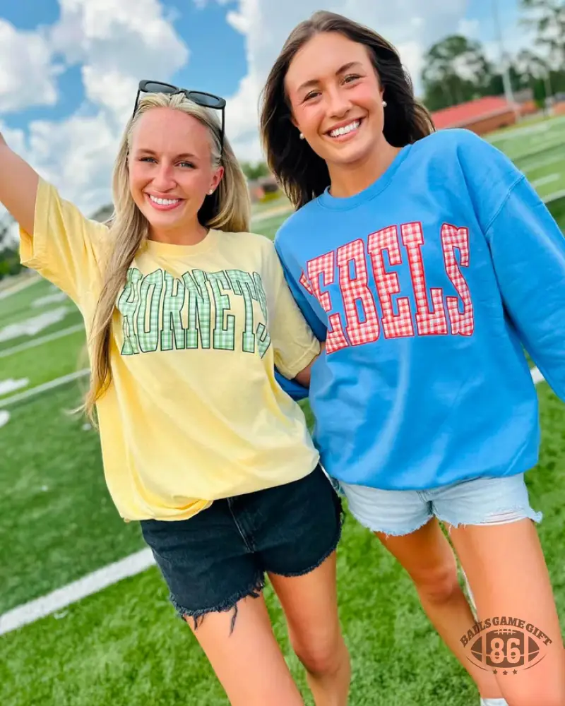 Custom Applique Game Day Shirt, Personalized School Spirit Tee & Sweatshirt