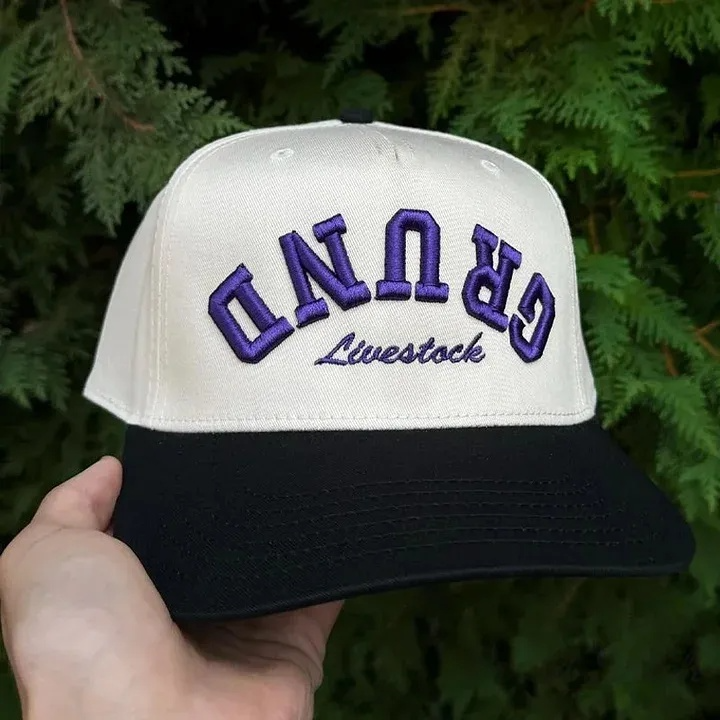 Custom Upside Down Hat 3D Puff Embroidered Two Tone Baseball Cap