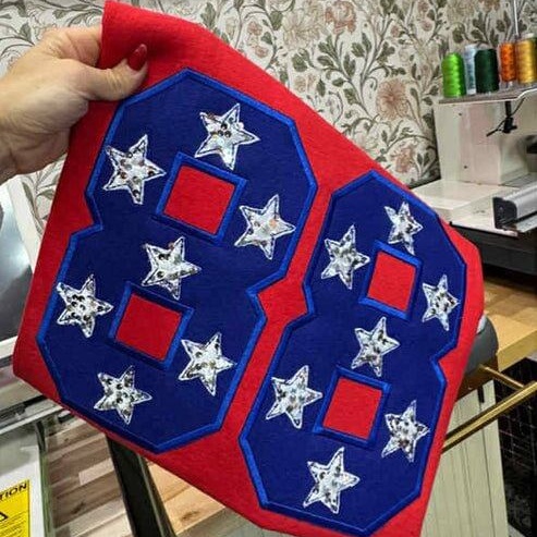 Custom Sequin Team Number & Letters Sweatshirt – Personalized Numbers Sweatshirt