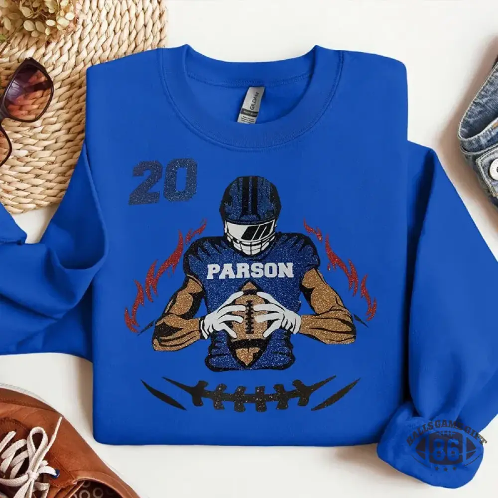 ✨ Game Day Glow On – Shine in Your Custom Glitter Football Tee or Sweatshirt! 🏈