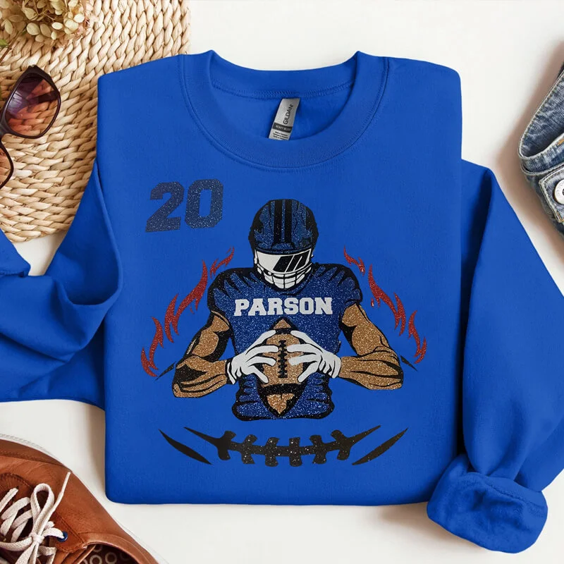 ✨ Game Day Glow On – Shine in Your Custom Glitter Football Tee or Sweatshirt! 🏈