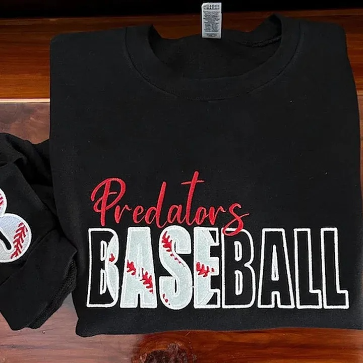 Custom Embroidered Baseball Sweatshirt Softball Sweatshirt Custom Embroidery gift