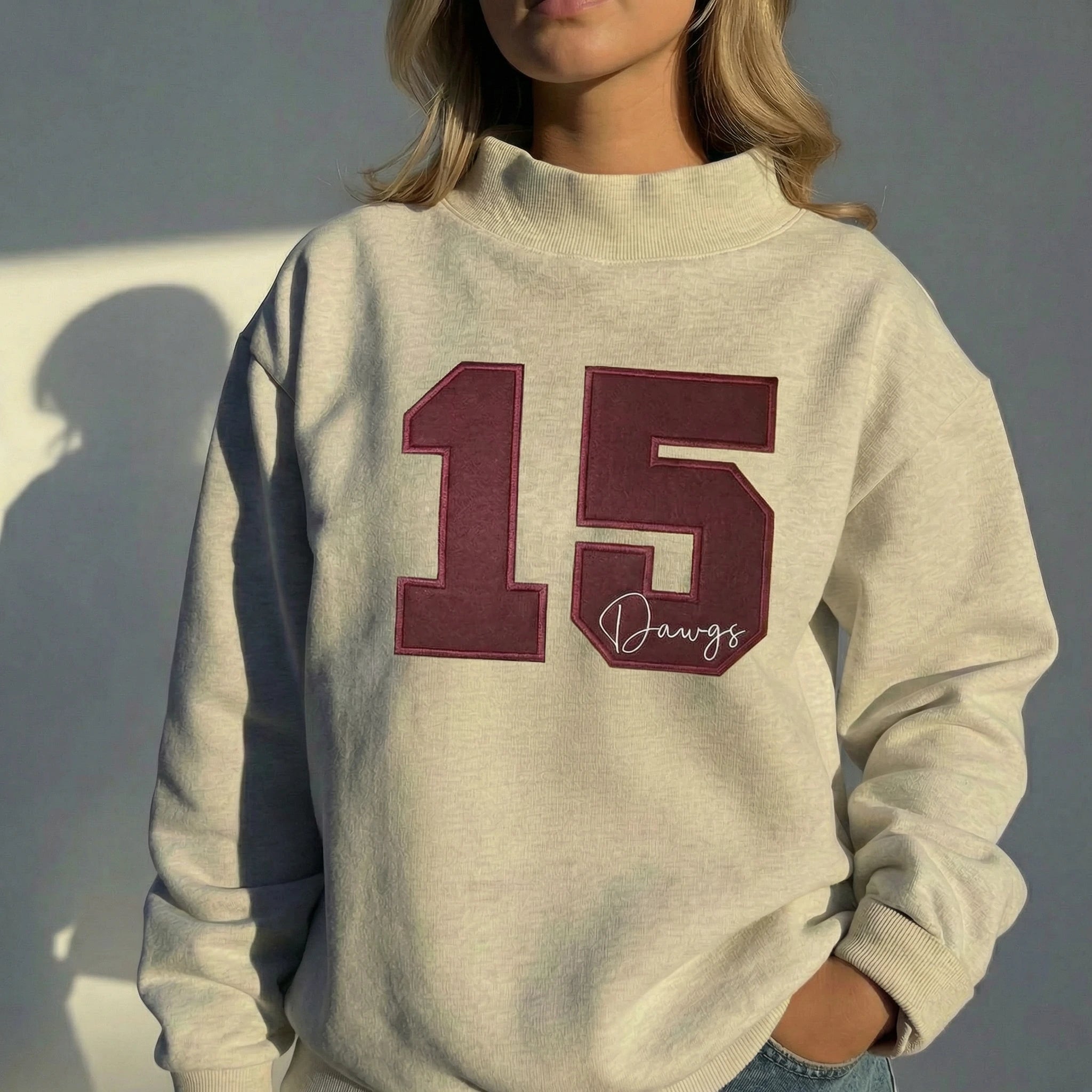 Personalized Team Number Name Mascot Mock Neck 