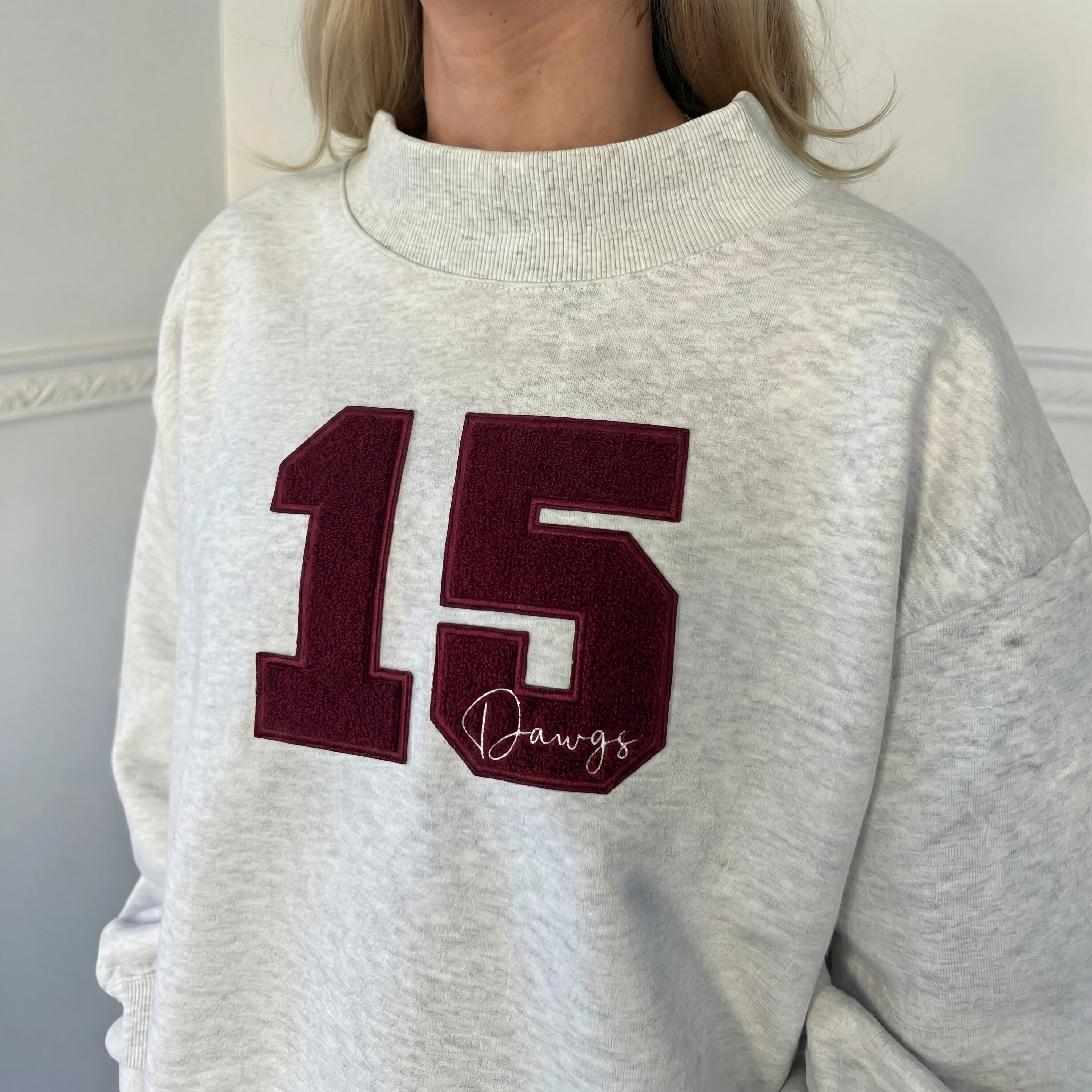 Personalized Team Number Name Mascot Mock Neck 