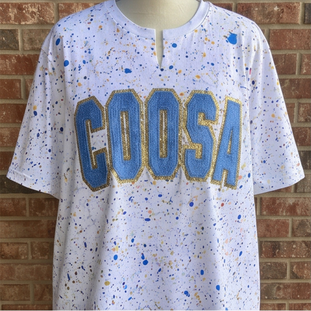 Custom Handmade Dot Mascot shirt Custom Sequin Embroidery Team Name Sweatshirt