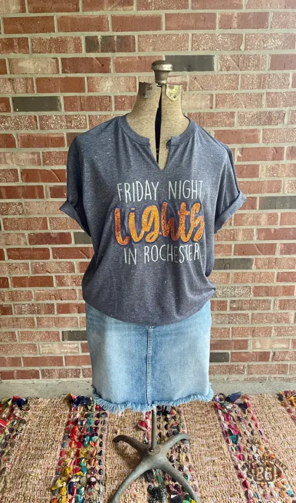 Friday Night Lights Spirit Tee – Glitter Letter Game Day Shirt