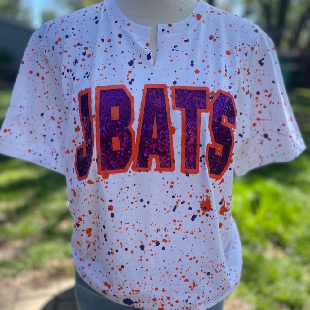 Custom Handmade Dot Mascot shirt Custom Sequin Embroidery Team Name Sweatshirt