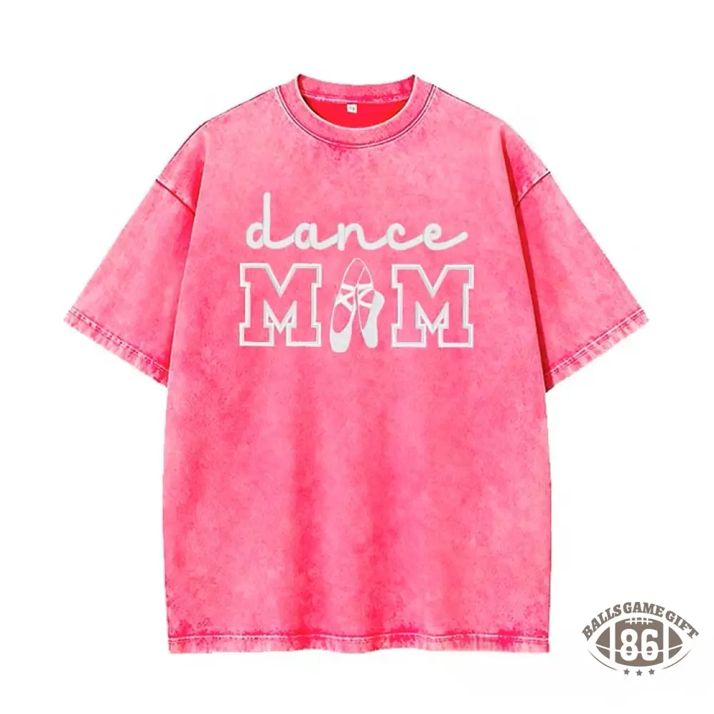 Dance Mom Embroidered Vintage Washed T-Shirt, Oversized Casual Dance Mom Tee