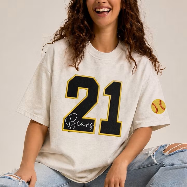 Custom Sports Number T-Shirt, Vintage Washed Team Spirit Casual Top